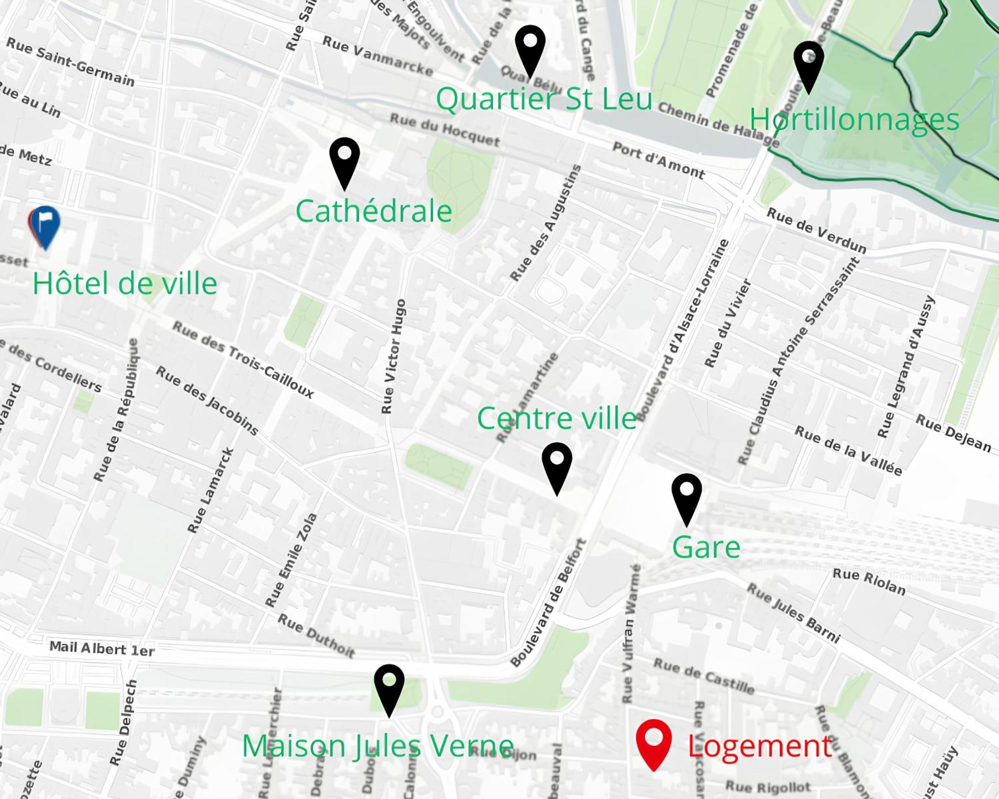 Le Cyan, studio 4min gare et centre ville, local vélo Amiens Extérieur photo